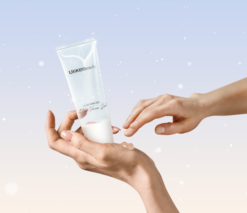 Gel d'aloe vera Ulike dans le coffret cadeau Air 3, hydratant votre peau après l'épilation.