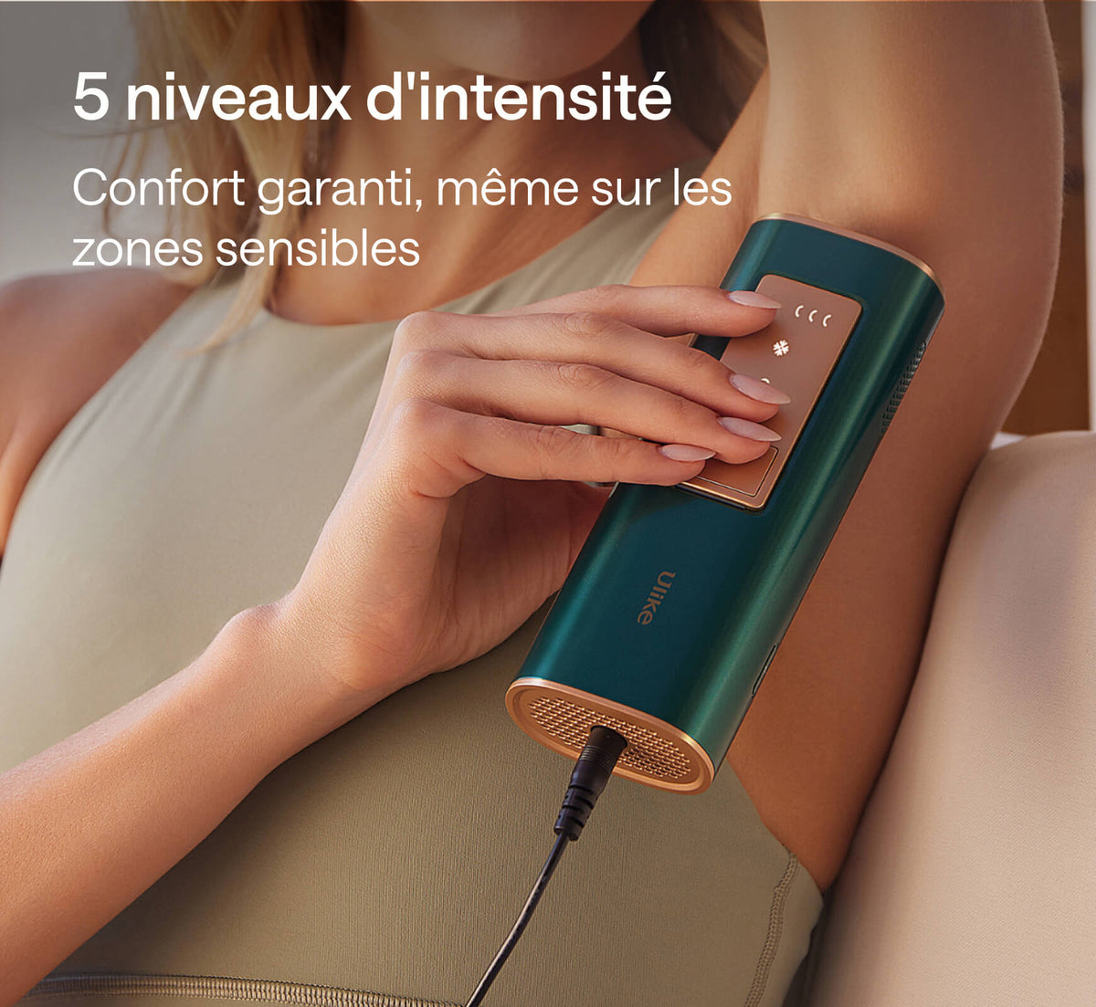 Ulike Air 2 Épilateur IPL-5-niveaux-intensite-zones-sensibles